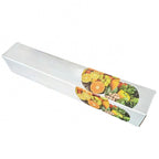 Arenzza easy-cut stretch clear food wrap in a roll, designed for kitchen use to cover and protect food items.