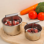 Arenzza stainless steel kitchen meatball mould with multiple circular cavities for shaping meatballs evenly.