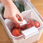 Arenzza kitchen vegetable and fruit storage container for fresh produce, with a clear plastic design for organized food storage.