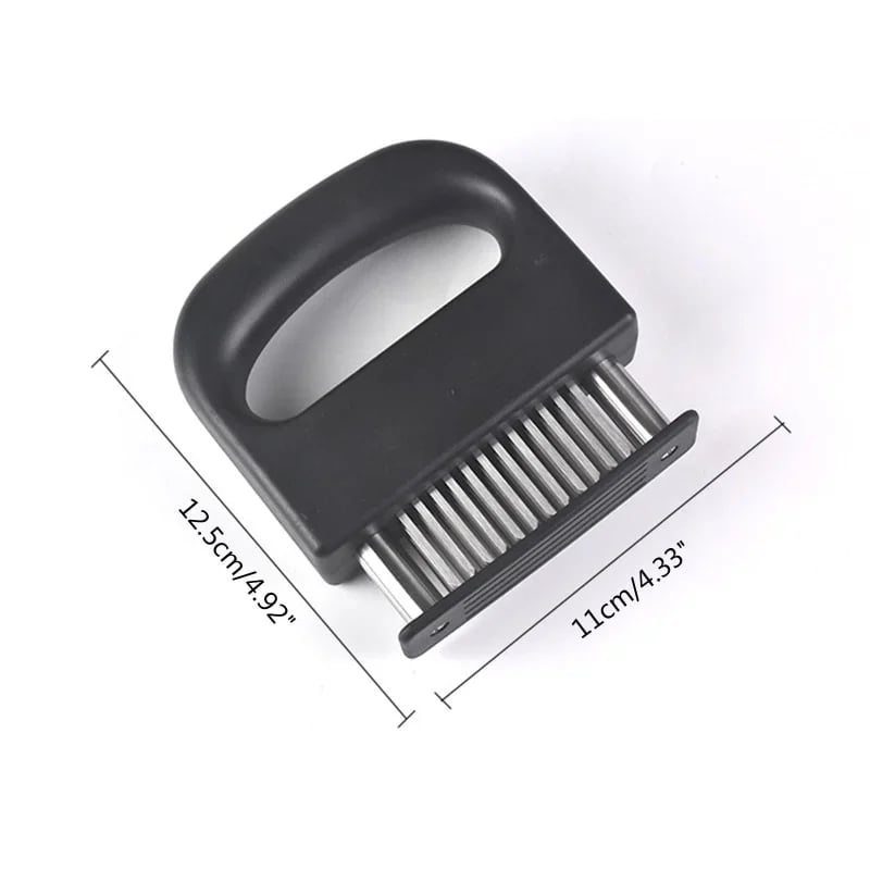 Arenzza kitchen meat tenderizer with 48 stainless steel blades for easy, efficient meat preparation.