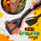 Arenzza 2-in-1 spatula clip with heat-resistant silicone head and non-slip handle, ideal for kitchen cooking tasks.
