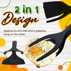 Arenzza 2-in-1 spatula clip with heat-resistant silicone head and non-slip handle for kitchen cooking and food preparation.