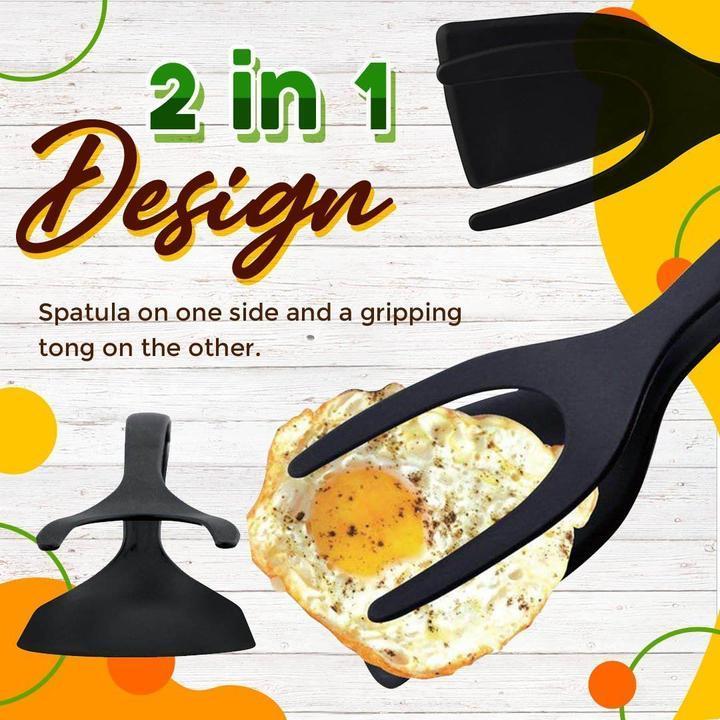 Arenzza 2-in-1 spatula clip with heat-resistant silicone head and non-slip handle for kitchen cooking and food preparation.