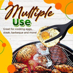 Arenzza 2-in-1 spatula clip with heat-resistant silicone and non-slip handle for kitchen cooking and food handling.