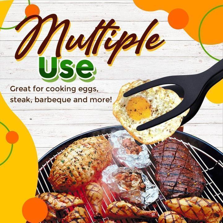 Arenzza 2-in-1 spatula clip with heat-resistant silicone and non-slip handle for kitchen cooking and food handling.