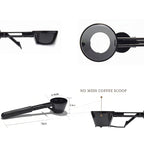 Arenzza reusable kitchen coffee measuring spoon with sliding design, shown close-up with a stainless steel finish and measuring marks.