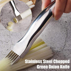 Arenzza Shred Silk The Knife in a kitchen setting, showcasing the sleek stainless steel blade and ergonomic handle.