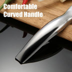 Arenzza Shred Silk The Knife, a sleek kitchen knife with a sharp blade, shown in a close-up view.