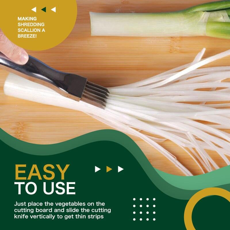 Arenzza Shred Silk The Knife, a sleek kitchen knife with a stainless steel blade, displayed on a cutting board.