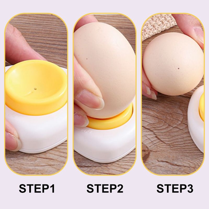 Arenzza egg piercer with safety lock, kitchen tool for easily piercing eggs, displayed on a white background.