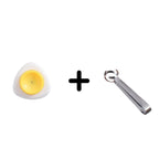 Arenzza egg piercer with safety lock for kitchen use, featuring multiple piercing needles and a compact design.