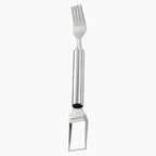Aarenza 2-in-1 stainless steel fruit cutter with dual blades for efficient slicing and dicing in a kitchen setting.