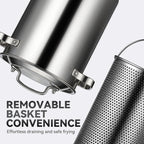 Aarenza stainless steel asparagus and pasta pan with long handle and lid, ideal for cooking vegetables and pasta in a modern kitchen