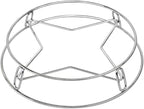 Round stainless steel steamer rack by Arenzza, ideal for steaming vegetables and seafood in kitchen cookware.
