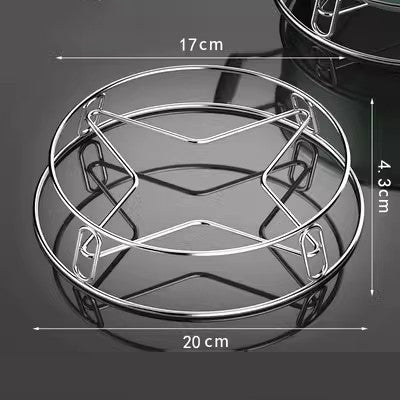 Round stainless steel Arenzza steamer rack for kitchen steaming and cooking, with a durable, polished surface.