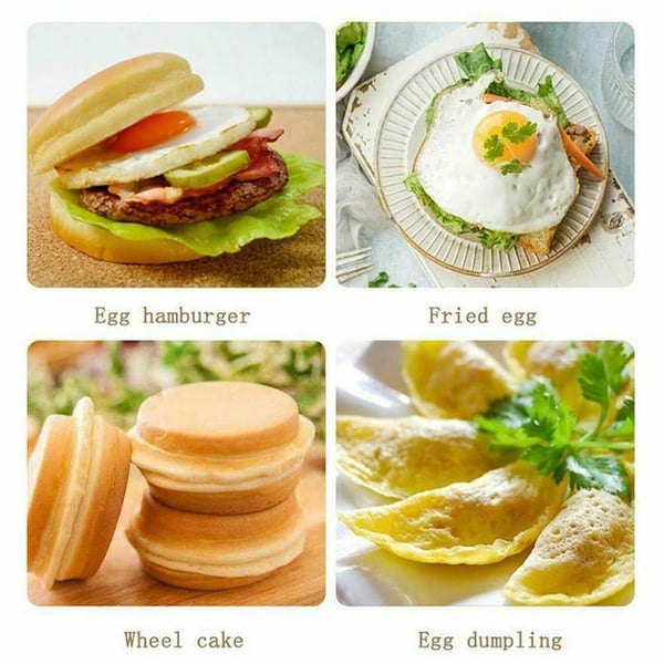 Arenzza four-hole non-stick egg pan for breakfast omelettes, kitchen frying pan with four compartments for easy cooking.