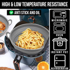 Arenzza Air Fryer Silicone Grill Pan for kitchen use, with non-stick surface and ribbed design for even grilling in appliances.