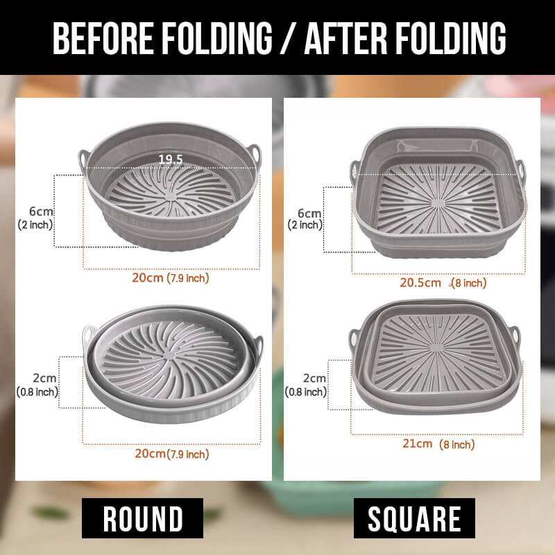 Arenzza Air Fryer Silicone Grill Pan for kitchen use, featuring a flexible, non-stick surface for grilling vegetables and meats.