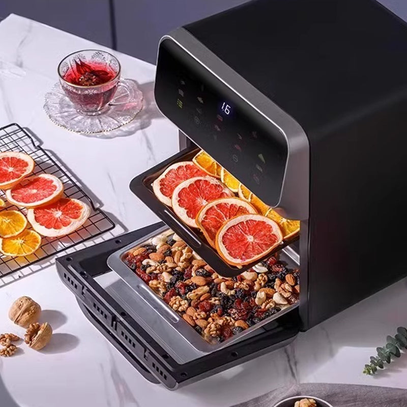 Arenzza multi-function visual air fryer with touchscreen display, kitchen appliance for healthy frying and cooking.