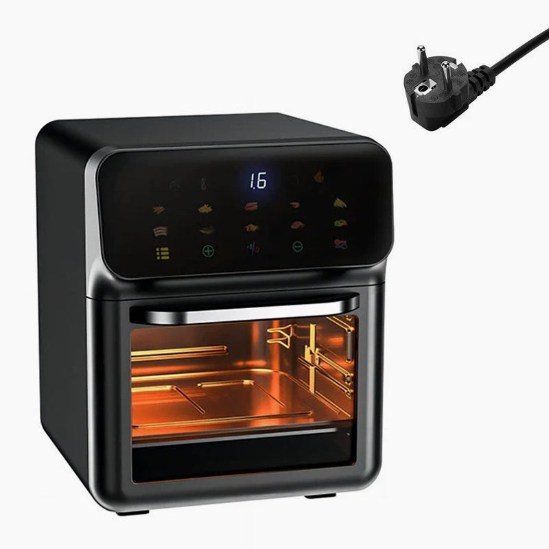 Arenzza multi-function visual air fryer with touchscreen controls and sleek kitchen design for healthy cooking.