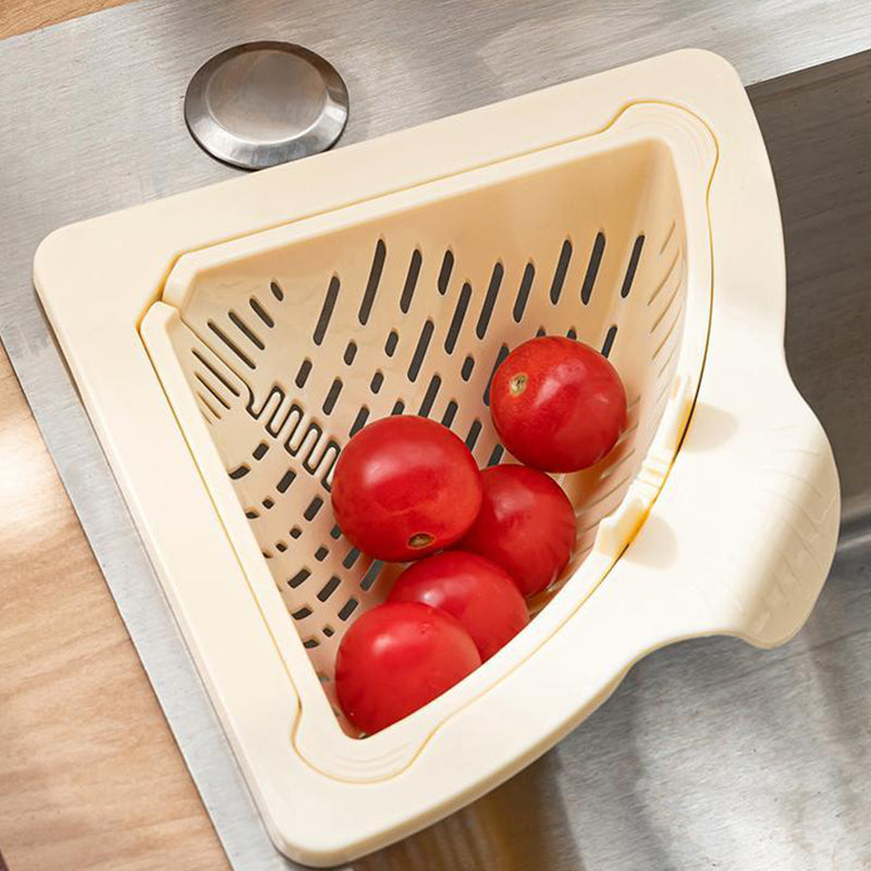 Arenzza magnetic suction space-saving corner sink strainer for kitchen use, featuring a compact design and durable material.