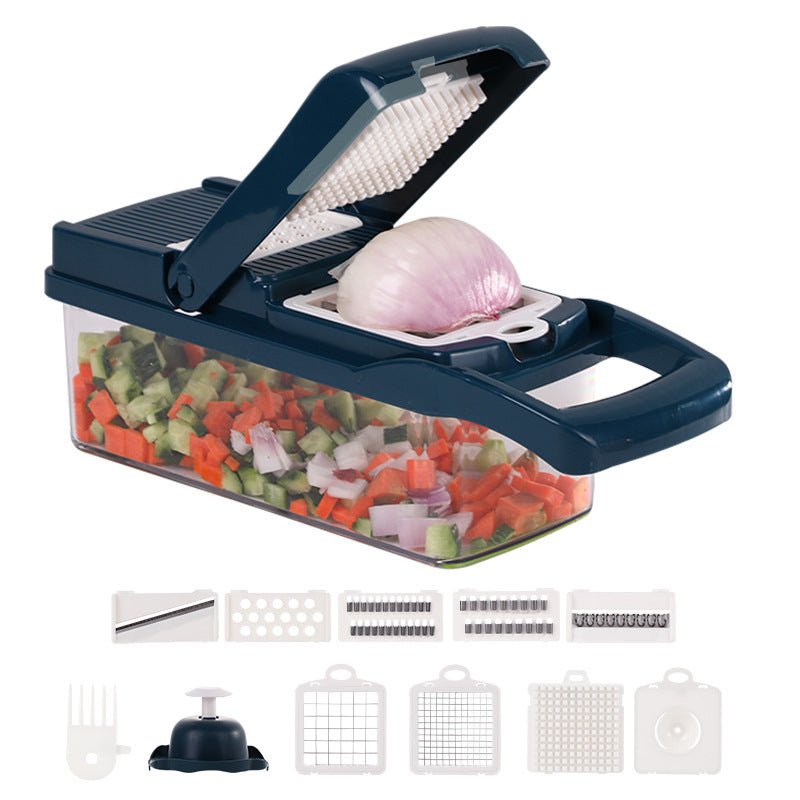 Arenzza multi-purpose vegetable cutter with stainless steel blades and ergonomic handle, ideal for chopping vegetables in the kitchen.