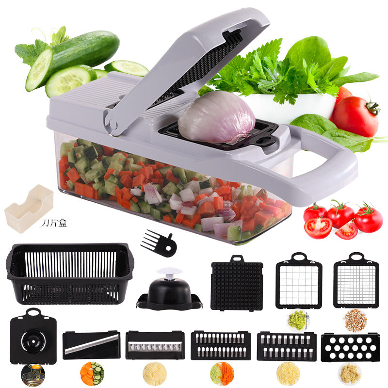 Arenzza multi-purpose vegetable cutter with stainless steel blades and ergonomic handle, designed for efficient kitchen prep.