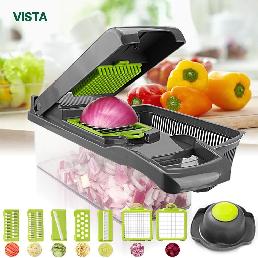 Arenzza 2026 kitchen multi-purpose vegetable cutter with stainless steel blades and ergonomic handle for easy vegetable slicing.