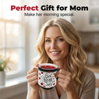 Arenzza heat-activated "Best Mom Ever" color-changing ceramic mug with a heart design, ideal for Mother's Day gifts.