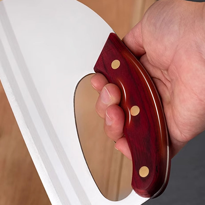 Arenzza ergonomic kitchen knife with front handle design for precise vegetable and meat cutting, ideal for home cooks.
