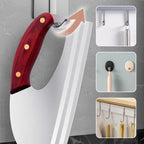 Arenzza ergonomic kitchen knife with front-handle design, ideal for cutting vegetables and meat in a home kitchen setting.