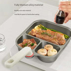Aarenza 3-in-1 cup-shaped large capacity kitchen pan with a non-stick surface and ergonomic handle, ideal for versatile cooking.
