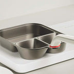 Aarenza 3-in-1 cup-shaped large capacity kitchen pan with frying, steaming, and boiling functions in a sleek design.