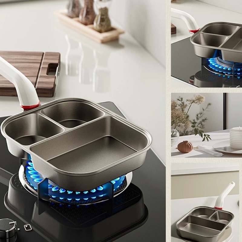 Aarenza 3-in-1 cup-shaped large capacity kitchen pan with sturdy handle, perfect for versatile cooking and meal preparation.