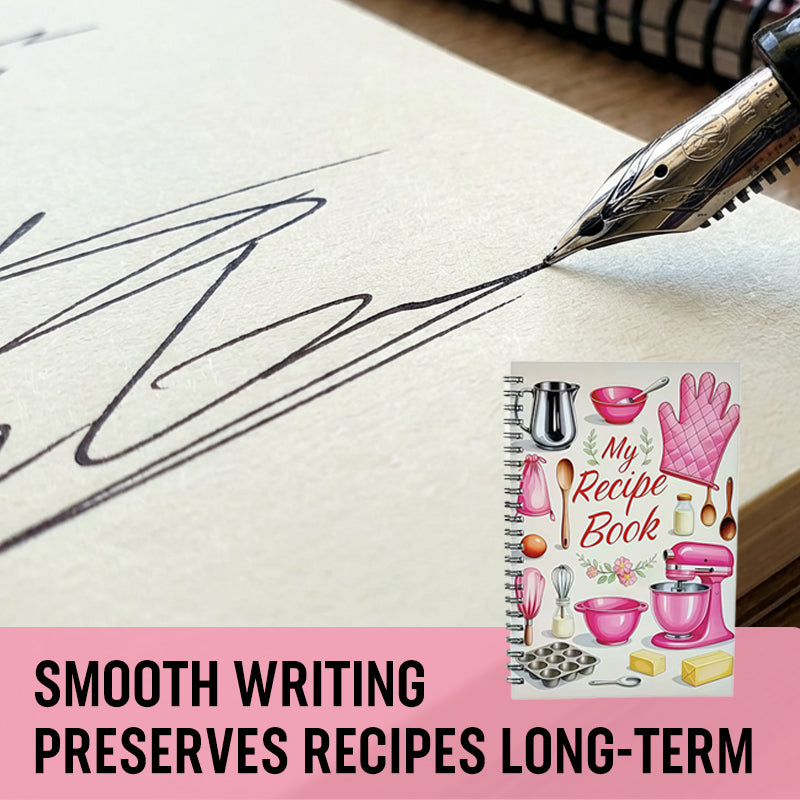 Arenzza 104-sheet kitchen recipe notebook with lined pages, featuring a cover designed for organizing and recording recipes.