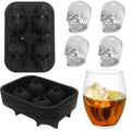 Arenzza silicone skull ice cube tray with large skull molds for making slow-melt ice cubes for whiskey and cocktails.