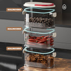 Arenzza multi-layer sealed spice organizer for kitchen storage with multiple compartments and clear lid for easy spice access