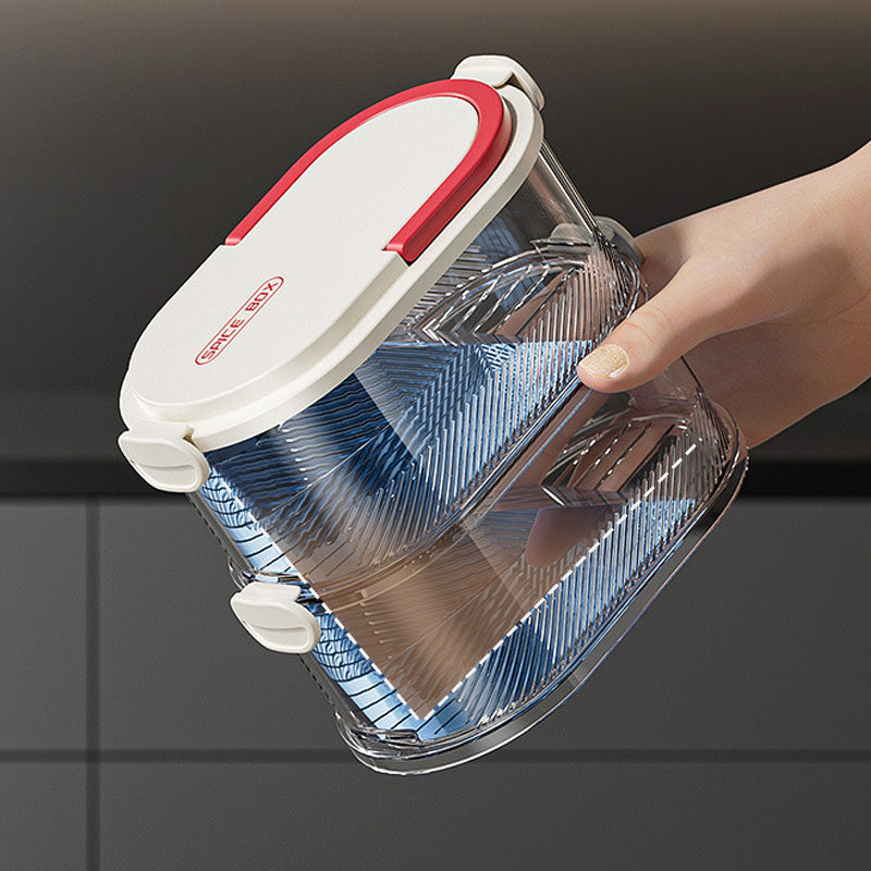 Aarenza multi-layer sealed spice organizer for kitchen storage, showing stacked transparent containers with various spices inside.