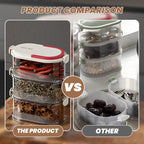 Aarenza multi-layer sealed spice organizer for kitchen storage with clear compartments for organizing spices and herbs.