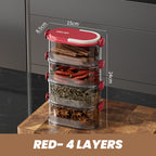 Arenzza multi-layer sealed spice organizer for kitchen storage, featuring multiple compartments for spices and herbs.