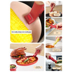 Arenzza multi-purpose anti-scald bowl holder clip for kitchen use, shown securing a bowl on a countertop for safety and stability.