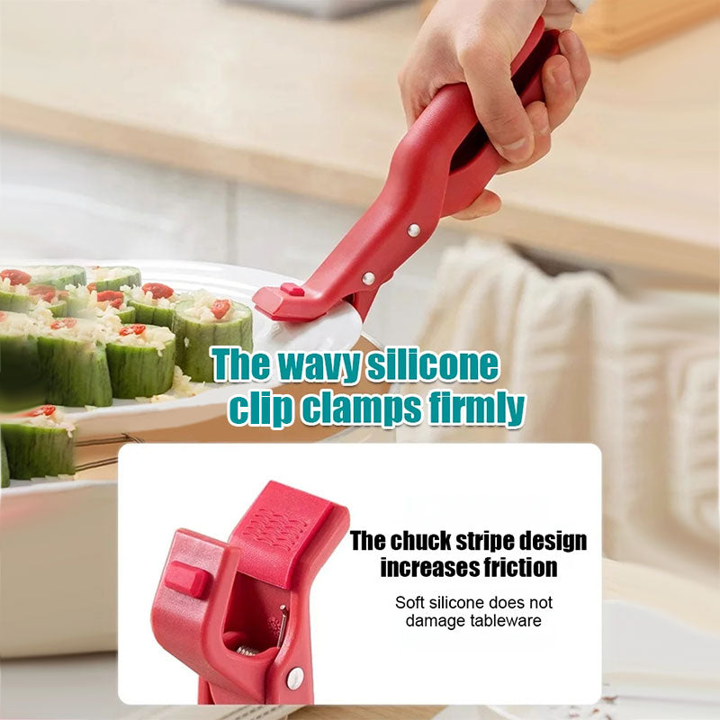 Arenzza multi-purpose anti-scald bowl holder clip for kitchen use, securely holding bowls to prevent burns during cooking.