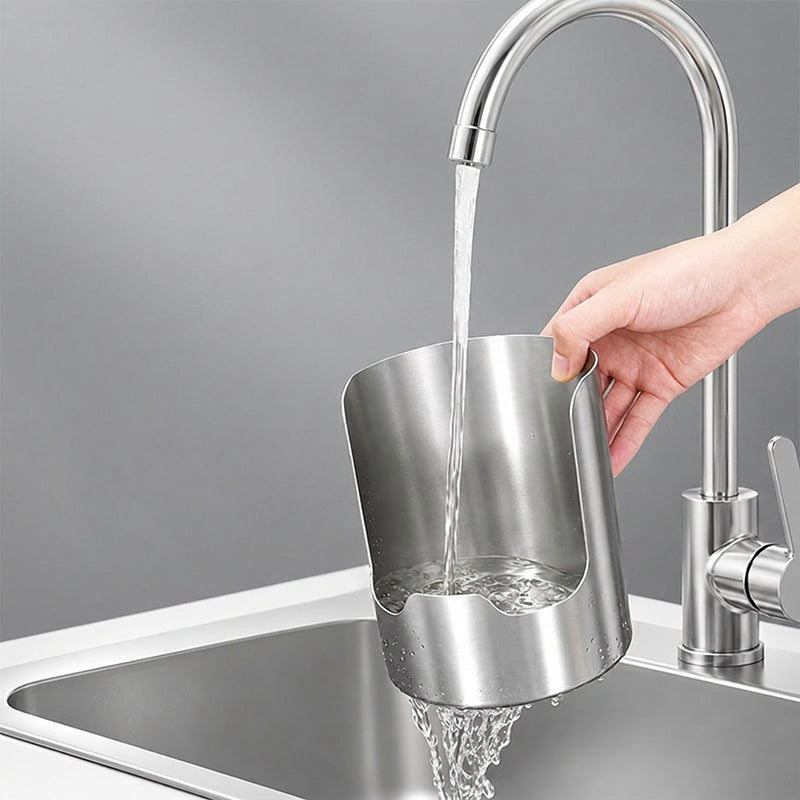 Arenzza multi-functional kitchen utensil holder with multiple compartments for storing spoons, spatulas, and cooking tools on a kitchen countertop.