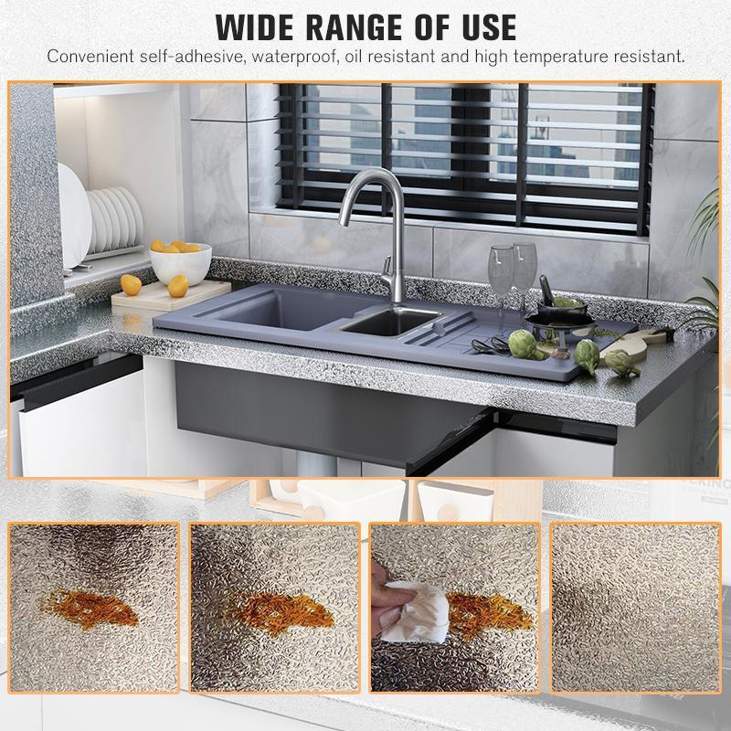Aarenza waterproof kitchen peel and stick wallpaper backsplash with a modern, textured design for easy kitchen decoration.