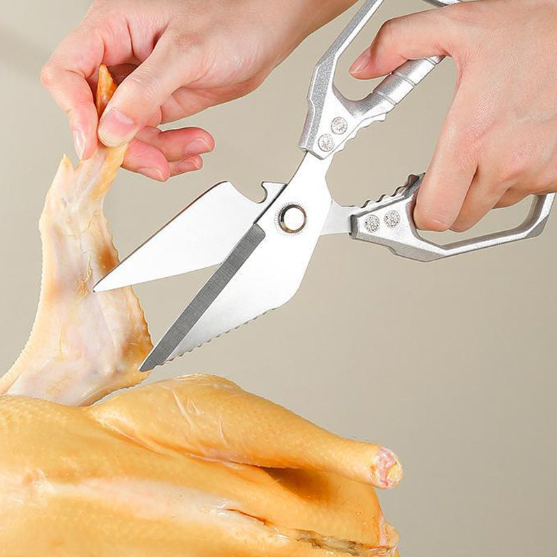 Arenzza professional kitchen shears with stainless steel blades, showcasing their sharp, ergonomic design for versatile kitchen cutting tasks.