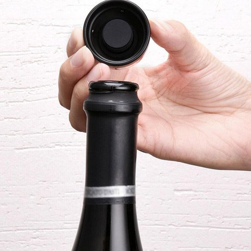 Arenzza wine, beer, and champagne stoppers with silicone seals, designed to keep beverages fresh and airtight in a kitchen setting.