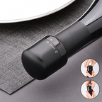 Arenzza wine, beer, and champagne stoppers sealed with silicone, shown in a kitchen setting for preserving beverages.