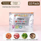 A set of 10 reusable aluminum foil sealable storage bags for kitchen use, featuring transparent design and secure sealing.