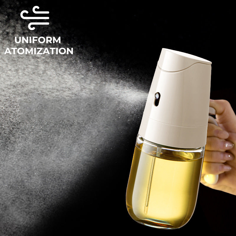 Arenzza leak-proof glass oil bottle with spray and pour spout, ideal for kitchen cooking and oil dispensing.