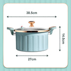 Arenzza multifunctional non-stick micro pressure cooker in a kitchen setting with a sleek design and digital control panel.